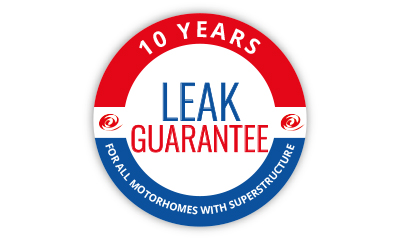 10 years leak guarantee for all motorhomes with superstructure